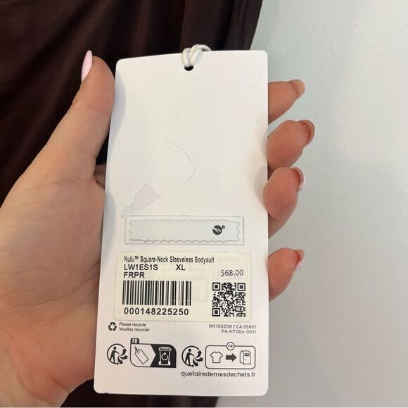 Lululemon Wundermost Nulu Square-Neck Sleeveless Bodysuit French Press NWT XL - Picture 12 of 16